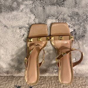 Studded Beige Sandals